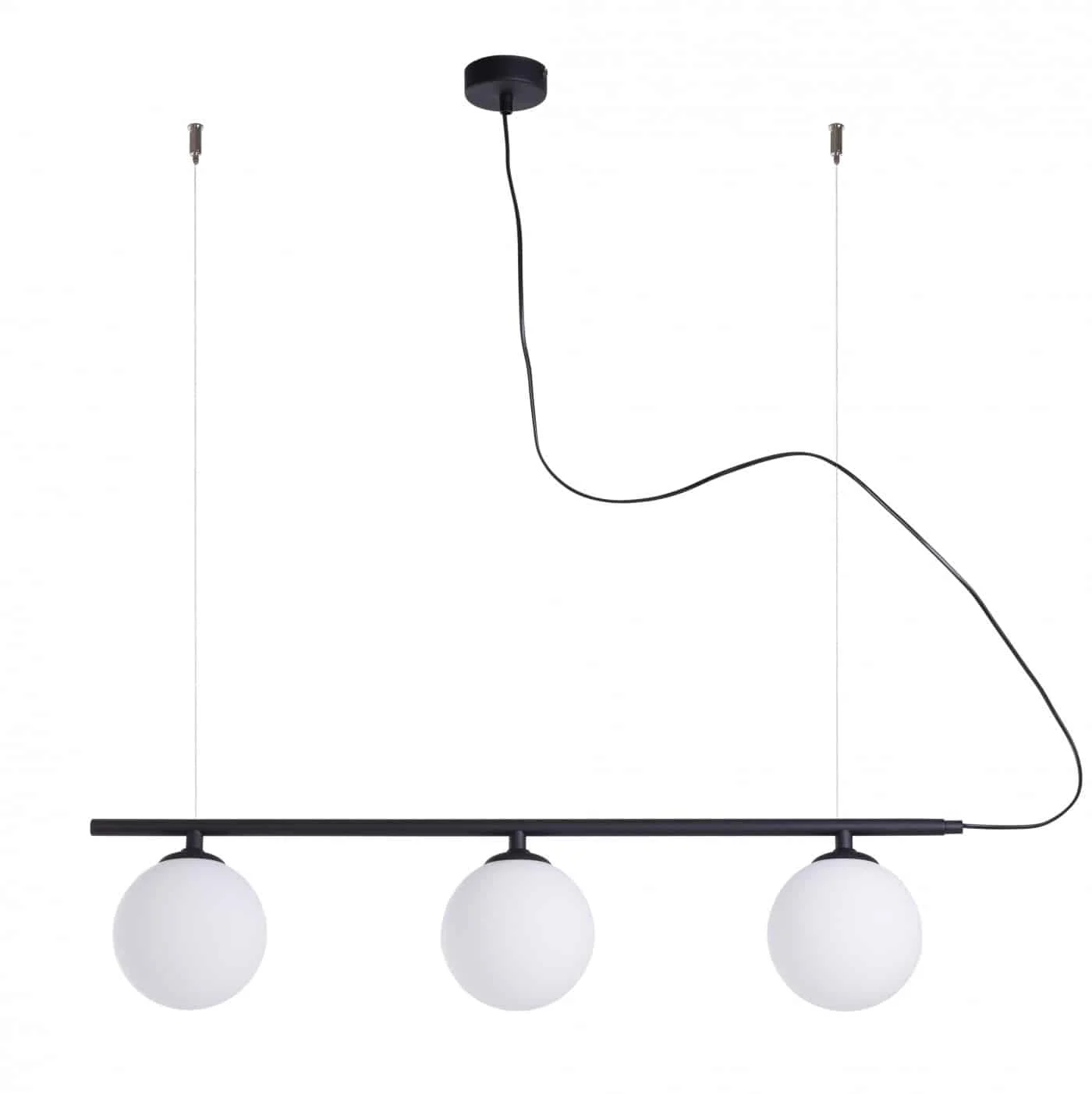 Lampa nad stół WISZĄCĄ BERYL GLASS 3 BLACK 1006E_1 - Aldex