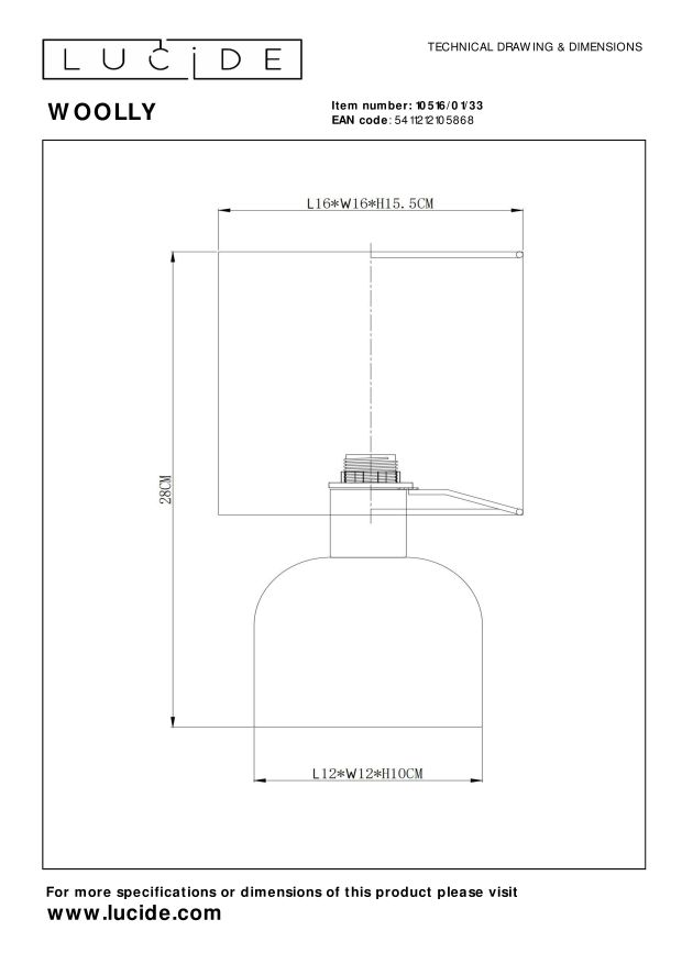 Lampa stołowa WOOLLY 10516/01/33 - Lucide - obrazek 5