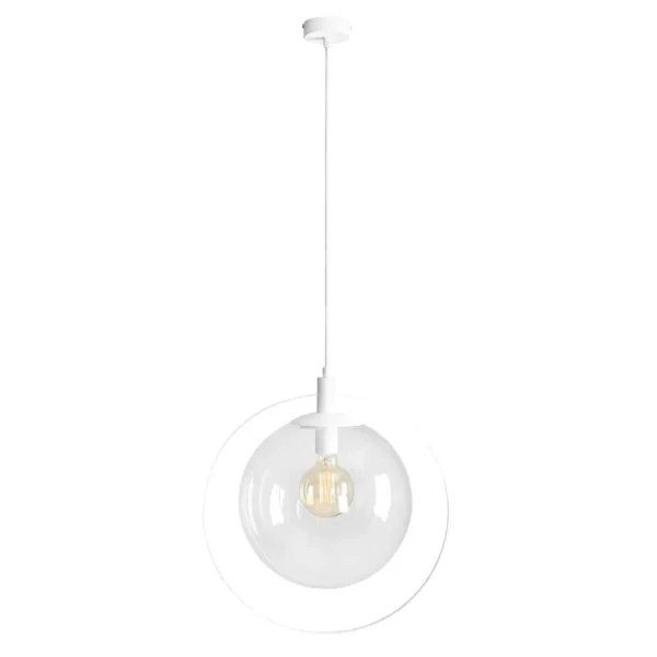 Lampa wisząca nowoczesna AURA WHITE TRANSPARENT 1065G - Aldex