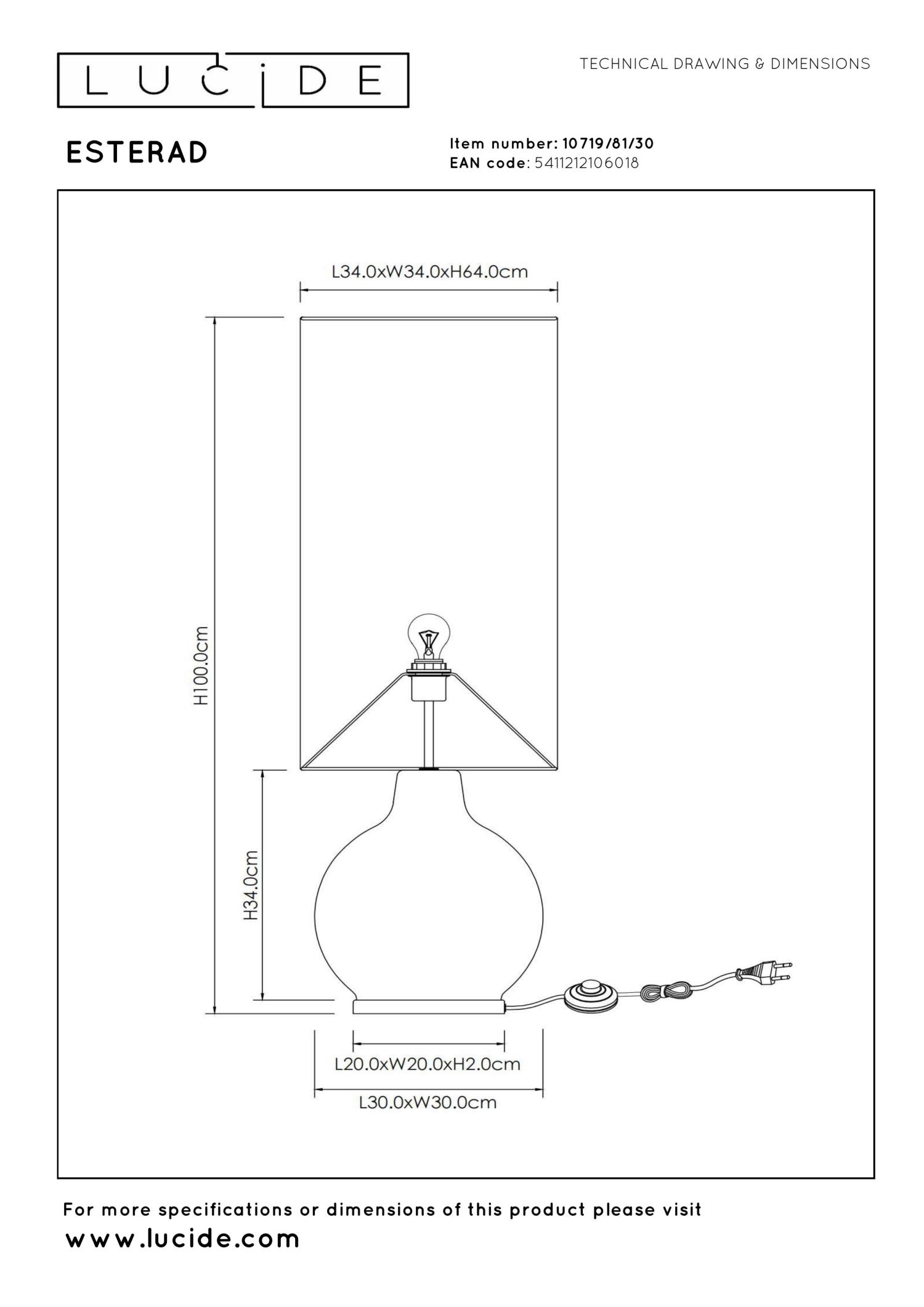 Lampa podłogowa ESTERAD 10719/81/30 - Lucide - obrazek 4