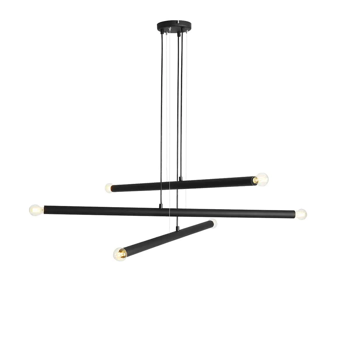 Lampa nad stół stylowa wisząca TUBO 6 BLACK 1072K1 - Aldex