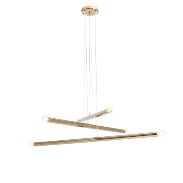 Lampa nad stół stylowa wisząca TUBO 6 GOLD 1072K30 - Aldex
