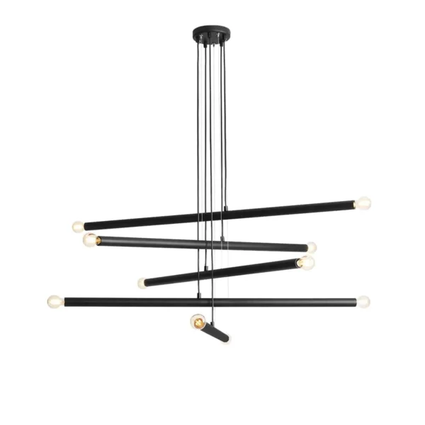 Lampa stylowa wisząca TUBO 10 BLACK 1072M1 - Aldex