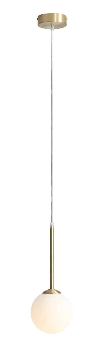 Lampa wisząca szklana kula mosiądz BOSSO MINI 14 BRASS 1087XXS40 - Aldex