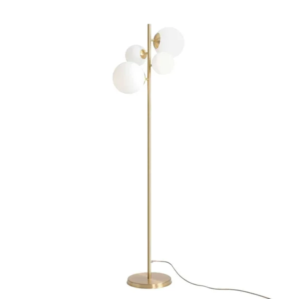 Lampa stylowa podłogowa mosiądz do salonu BLOOM BRASS 1091A40 - Aldex
