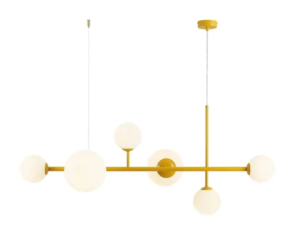 Lampa wisząca designerska DIONE 6 MUSTARD 1092K14 - Aldex