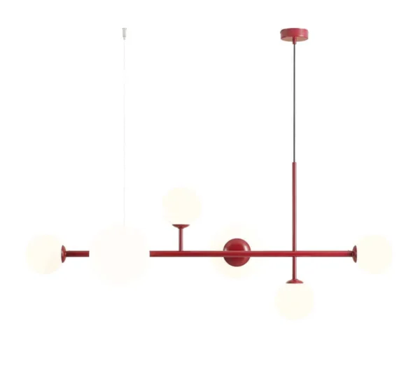 Lampa wisząca designerska DIONE 6 RED WINE 1092K15 - Aldex