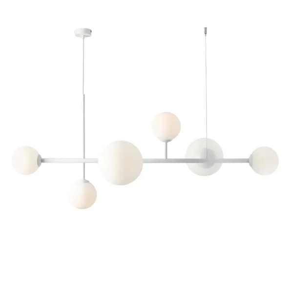 Lampa stylowa wisząca biała + białe kule DIONE 6 WHITE 1092K_2 - Aldex