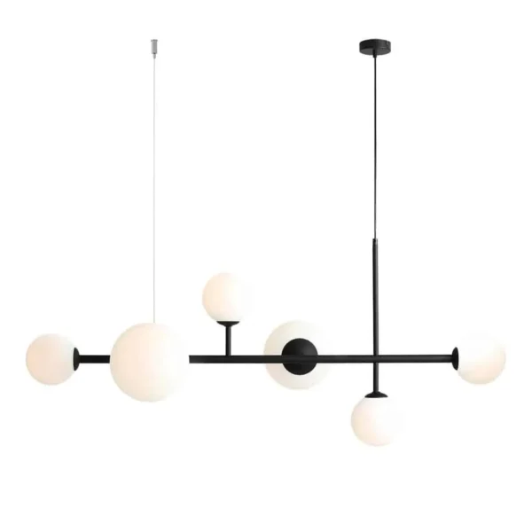 Lampa stylowa wisząca do salonu czarna DIONE 6 BLACK 1092K1_2 - Aldex