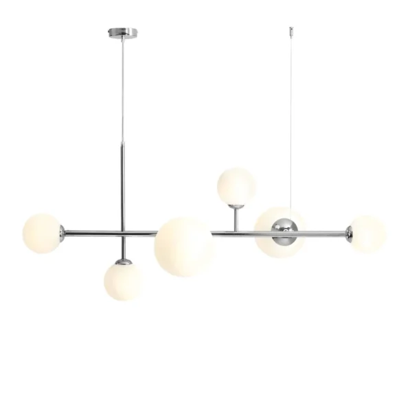 Lampa stylowa nowoczesna do salonu wisząca DIONE 6 CHROME 1092K4 - Aldex