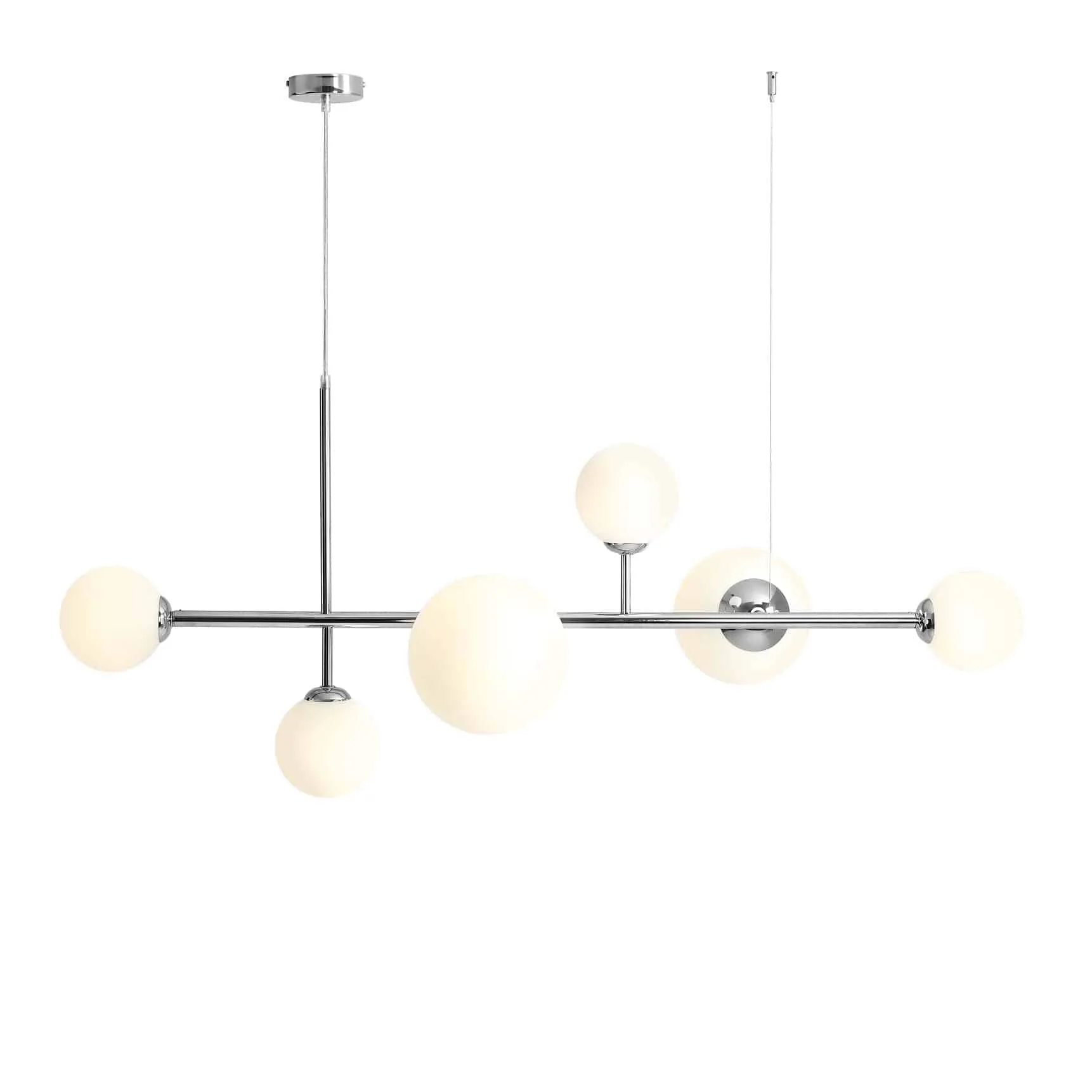 Lampa stylowa nowoczesna do salonu wisząca DIONE 6 CHROME 1092K4 - Aldex