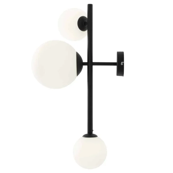 Kinkiet nowoczesny czarny + białe kule DIONE 3 BLACK 1092Y1 - Aldex