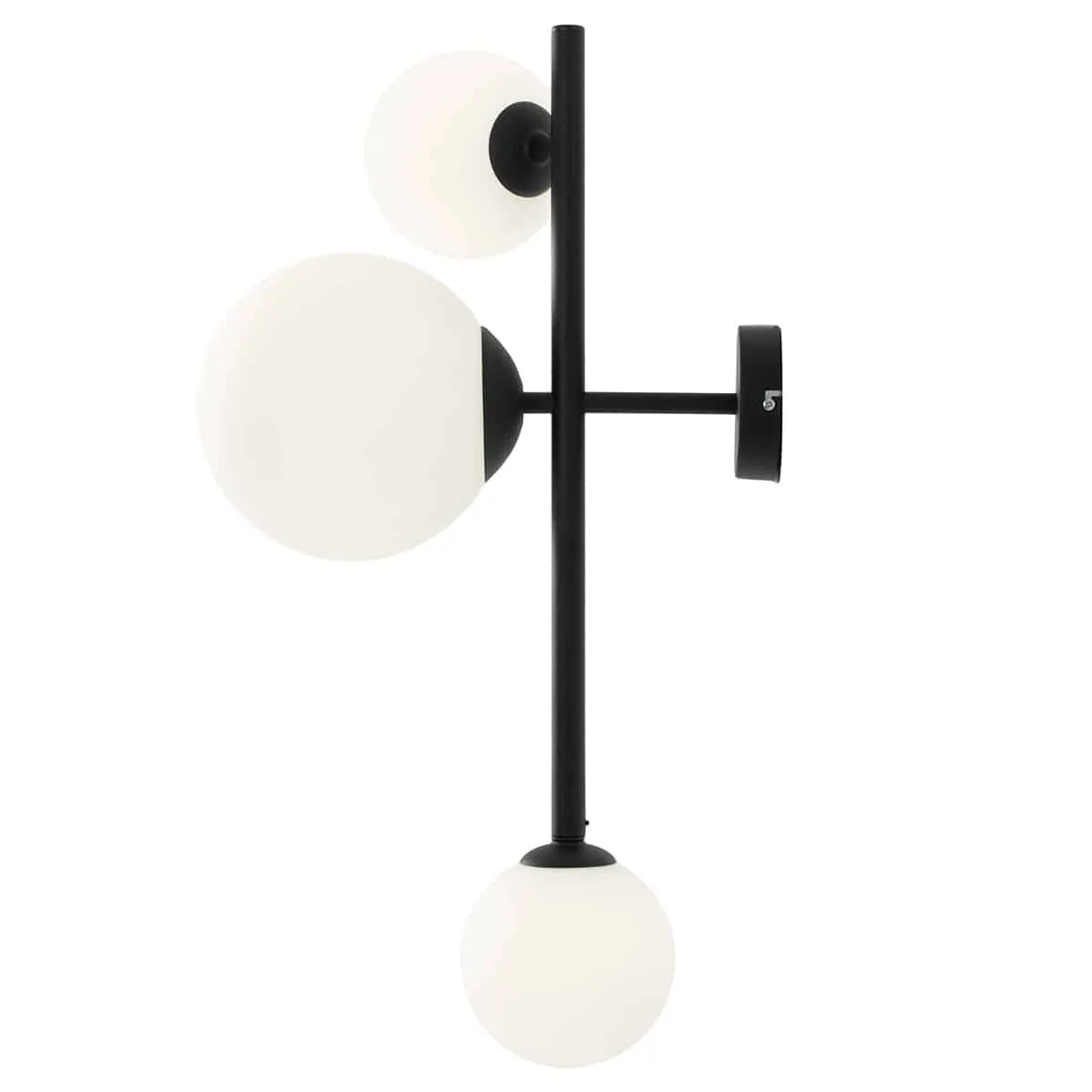 Kinkiet nowoczesny czarny + białe kule DIONE 3 BLACK 1092Y1 - Aldex
