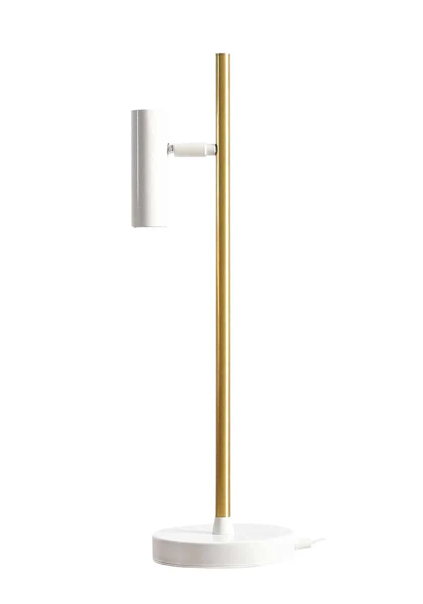 Lampka biurkowa designerska TREVO WHITE BRASS 1097B40 - Aldex