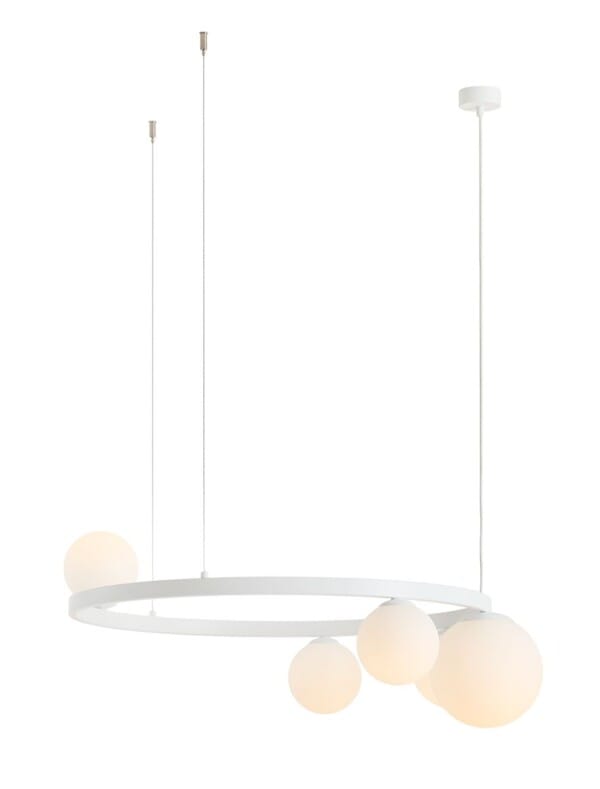 Lampa wisząca designerska GARDA 5 RING WHITE 1099F_R - Aldex