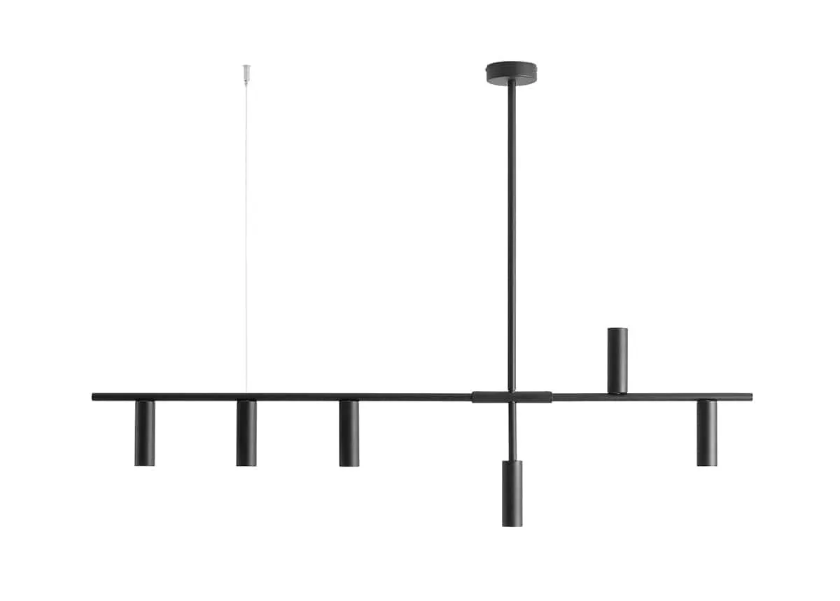 Lampa stylowa wisząca designerska do salonu TREVO 6 ALL BLACK 1104K1 - Aldex