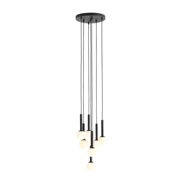 Lampa wisząca designerska RIU 7 ALL BLACK 1117T1 - Aldex