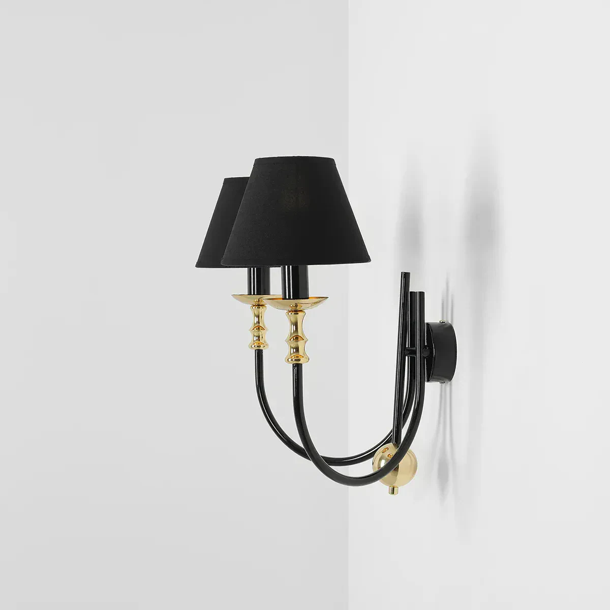 Kinkiet elegancki podwójny ROMA 2 BLACK 1118D1 - Aldex - obrazek 2