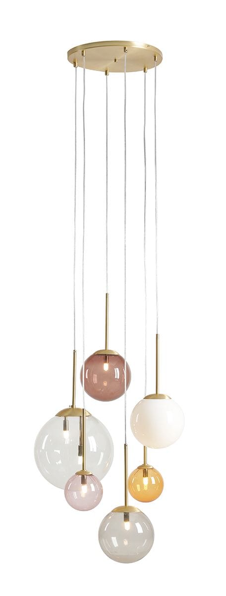 Lampa wisząca designerska BOSSO 6 RING MULTICOLOUR 1119K40_R - Aldex