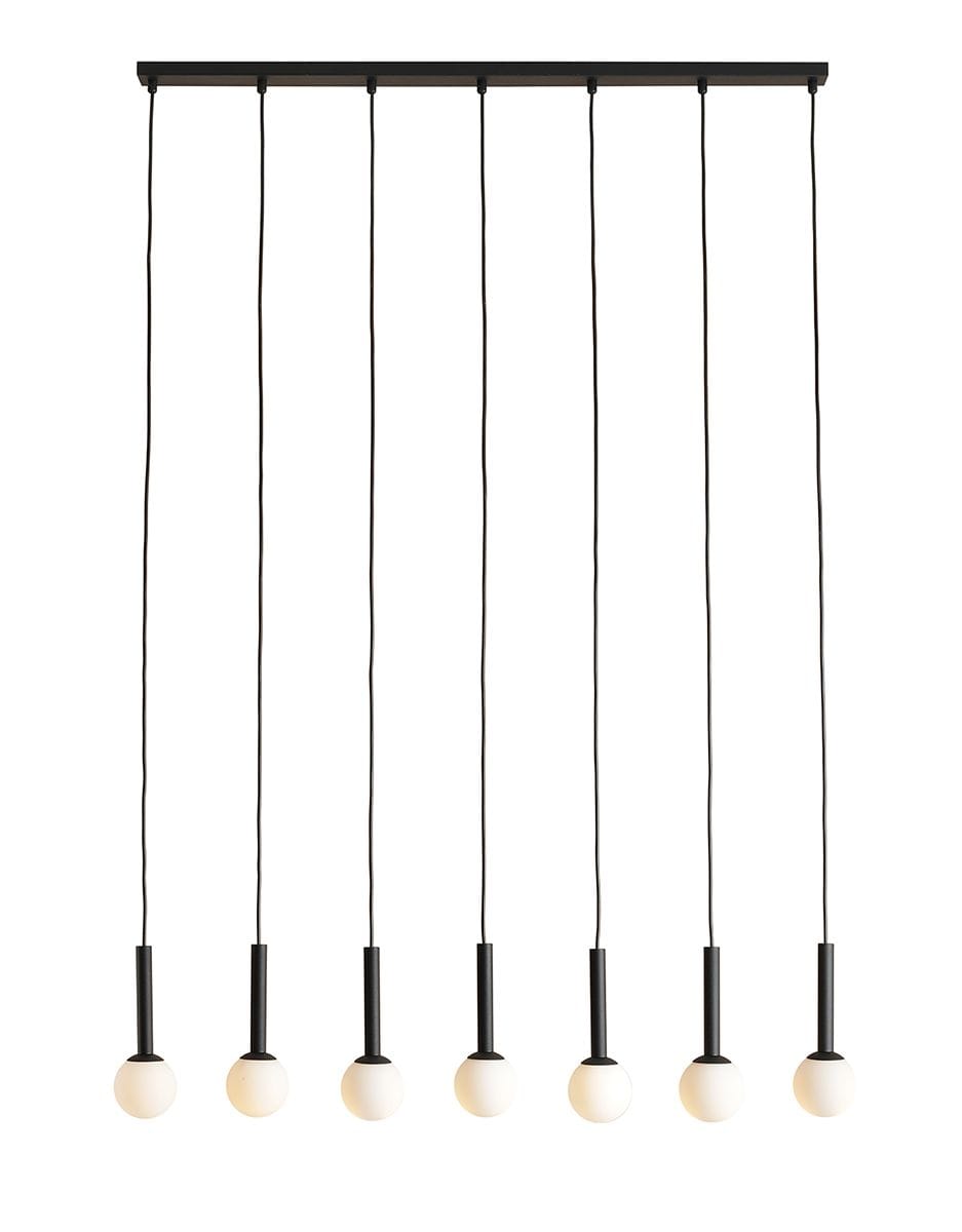 Lampa wisząca elegancka RIU 7 ALL BLACK 1121T1 - Aldex
