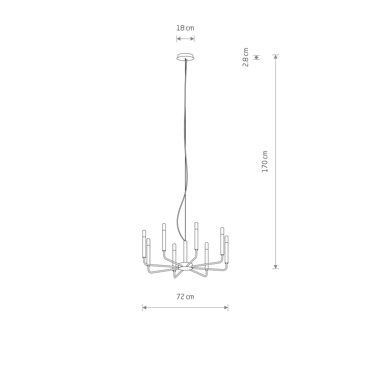 Lampa wisząca ORTO VIII czarna 11460 - Nowodvorski Lighting - obrazek 2