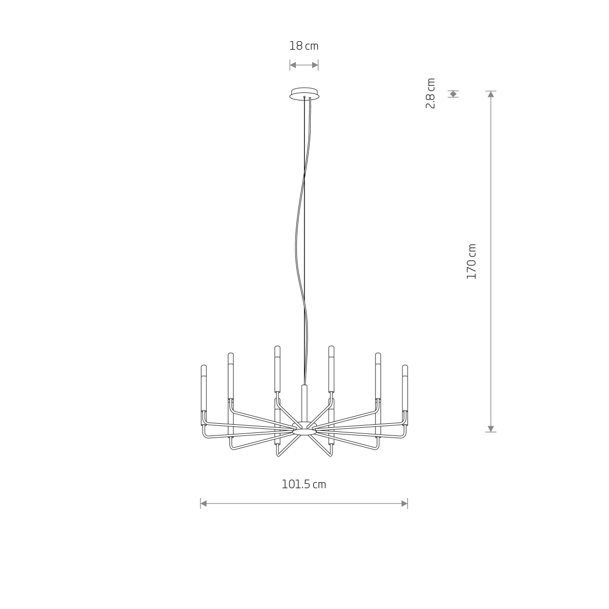 Lampa wisząca ORTO XII B czarna biała 11465 - Nowodvorski Lighting - obrazek 4