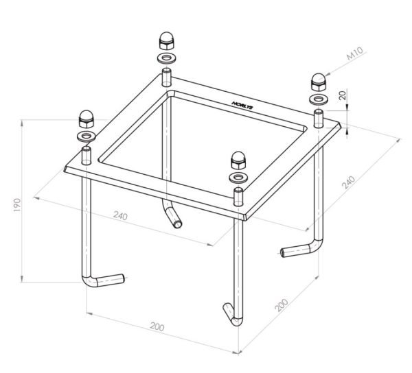 Kotwa montażowa do zabetonowania (kotwa L190mm) 116 - Norlys