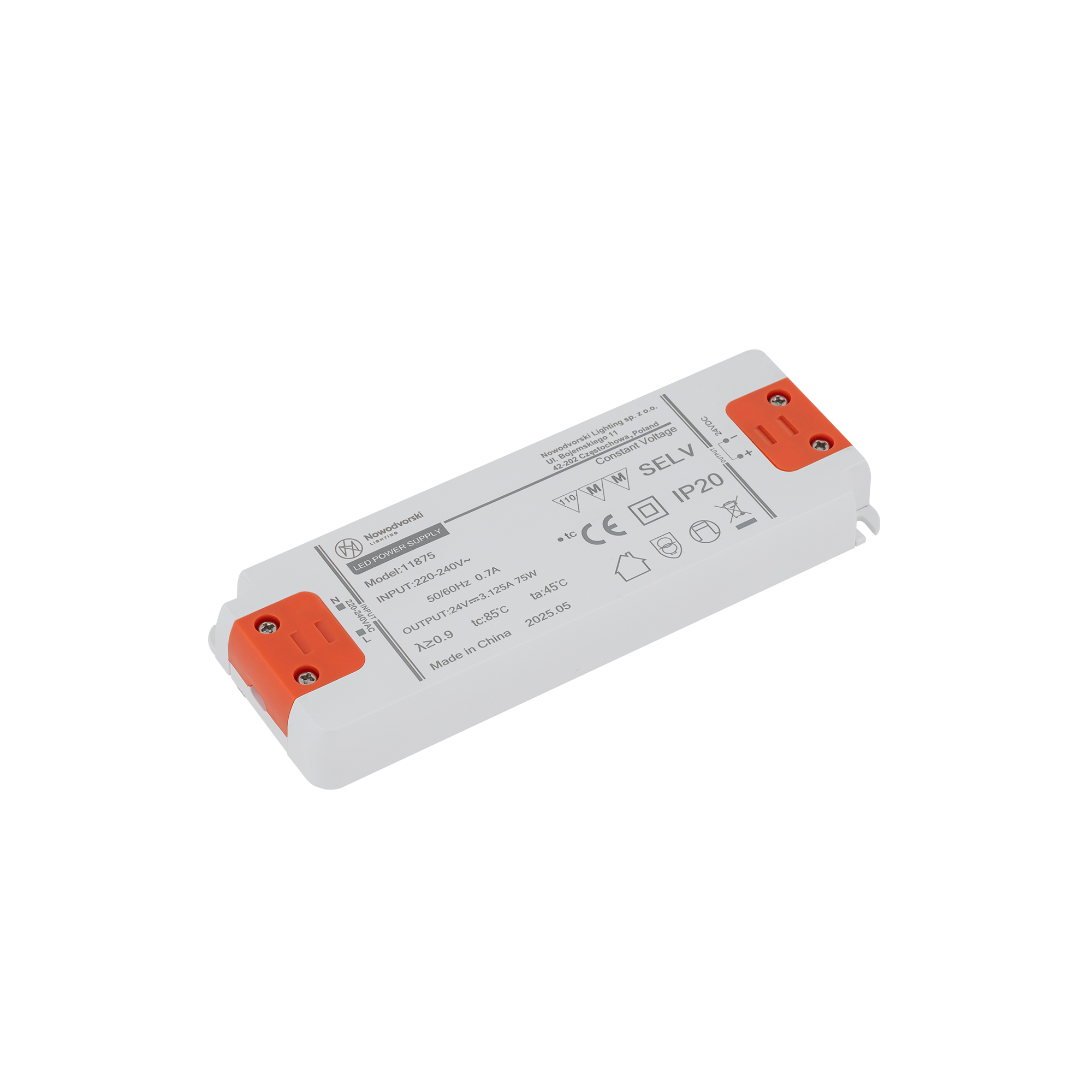 Zasilacz zewnętrzny 24V DC 75W do szynoprzewodów niskonapięciowych NANO-LVM 11875 - Nowodvorski Lighting