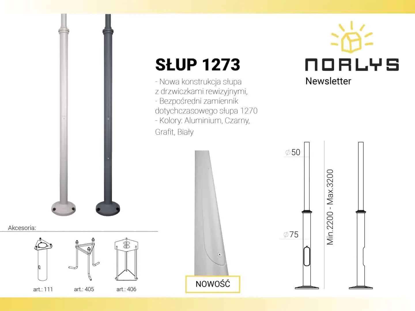 Słup oświetleniowy LAMPPOST 1273 WHITE - Norlys - obrazek 2