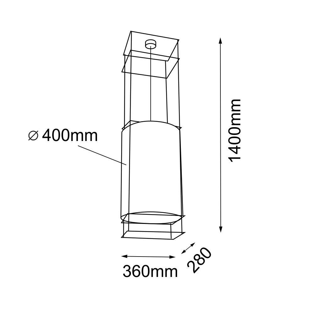 Lampa wisząca PAA - Czarna-czarny (400 mm) 9032 - Antigo - obrazek 2