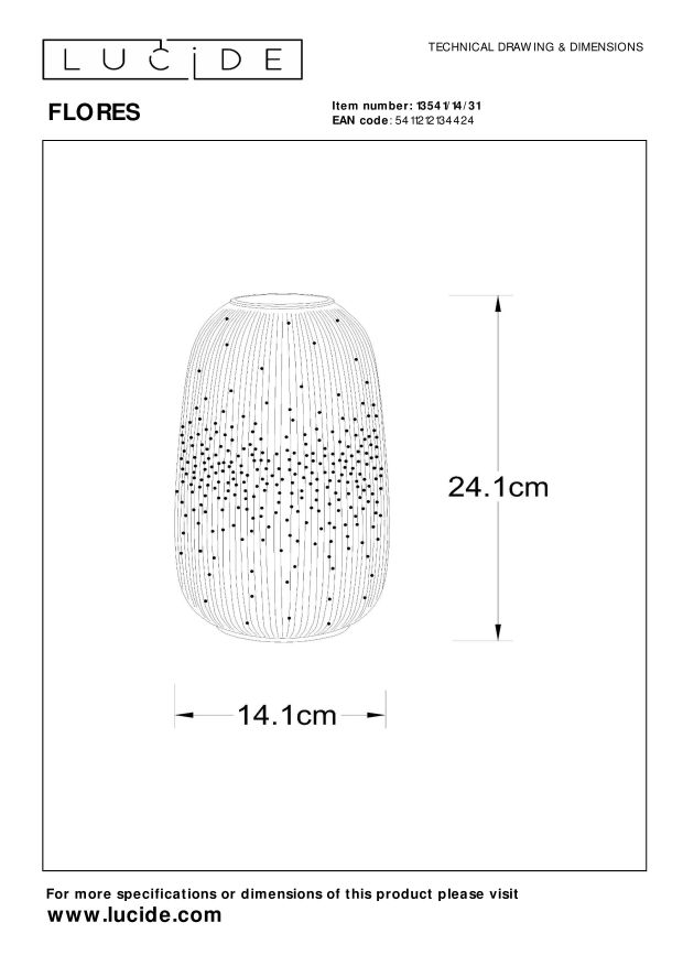 Lampa stołowa FLORES 13541/14/31 - Lucide - obrazek 3