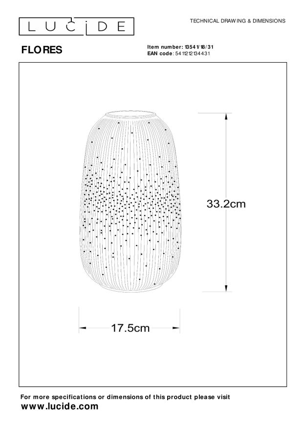 Lampa stołowa FLORES 13541/18/31 - Lucide - obrazek 3