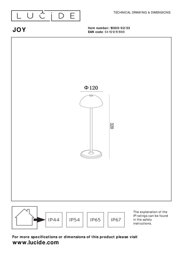 Stojąca lampa ogrodowa JOY 15500/02/53 - Lucide - obrazek 7