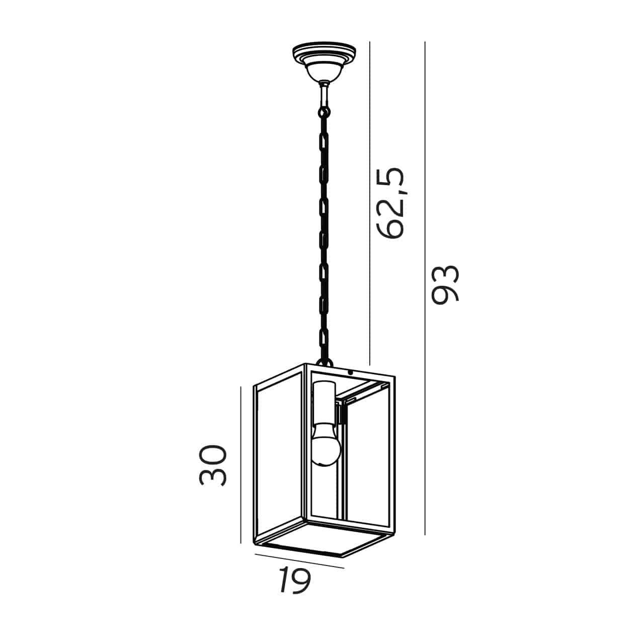 Lampa zewnętrzna wisząca LOFOTEN 1944B - Norlys - obrazek 2
