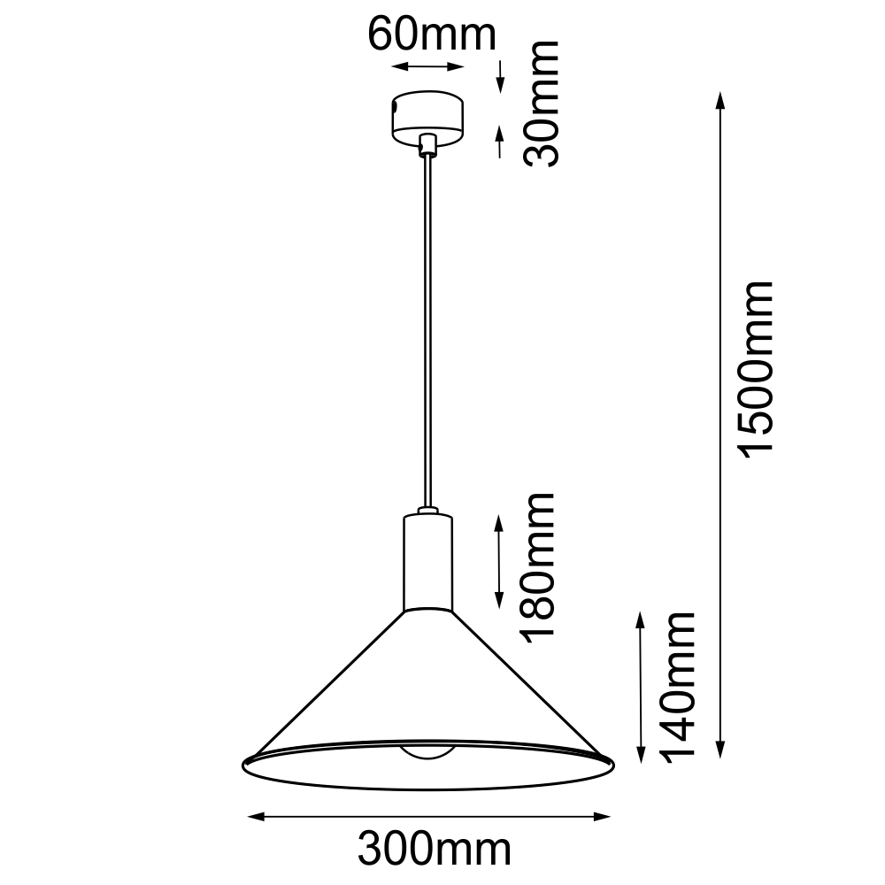 Lampa wisząca Erto P - Czarna (300 mm) 5004 - Antigo - obrazek 2
