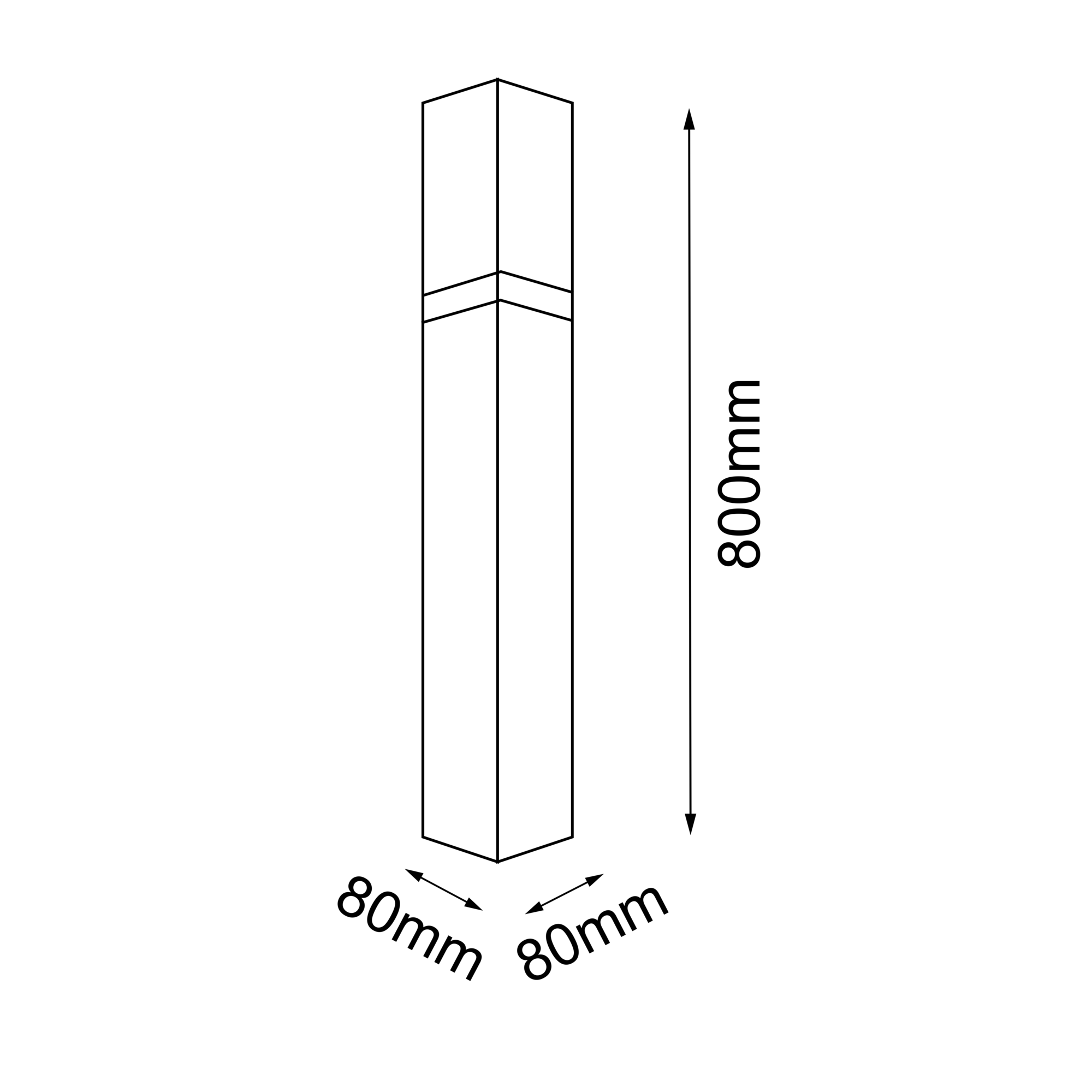 Słupek ogrodowy Fuku - Antracyt (800 mm) 9917 - Antigo - obrazek 2