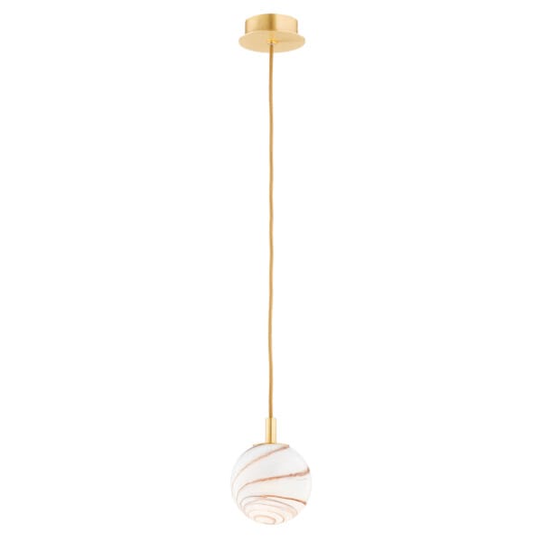 Lampa wisząca ALMIROS 8450 kula alabastrowa złota - Argon