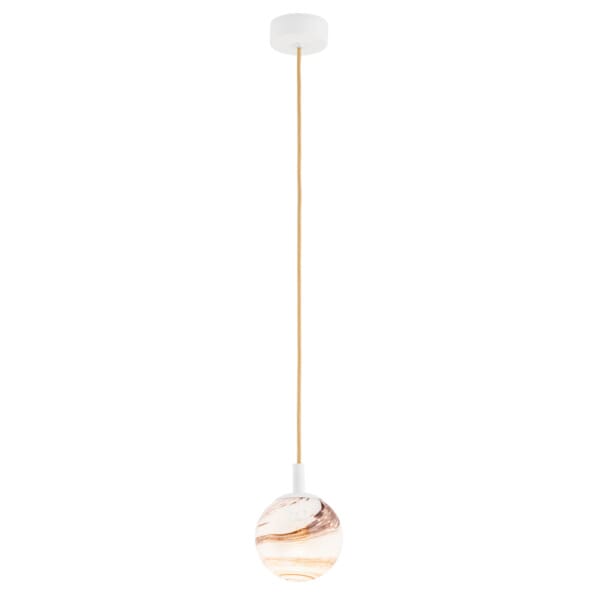 Lampa wisząca ALMIROS 8451 kula alabastrowa biała - Argon