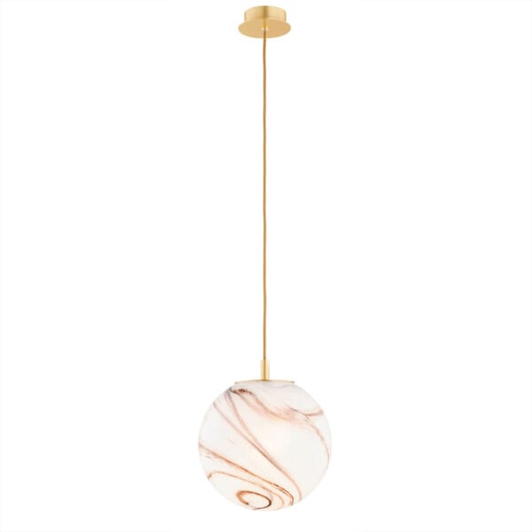 Lampa wisząca ALMIROS 8447 kula alabastrowa złota - Argon