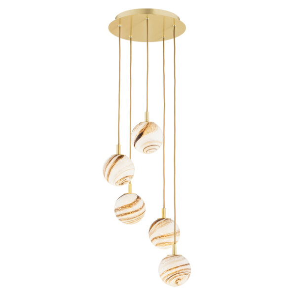 Lampa wisząca żyrandol ARUBA 2182 marmur i mosiądz - Argon