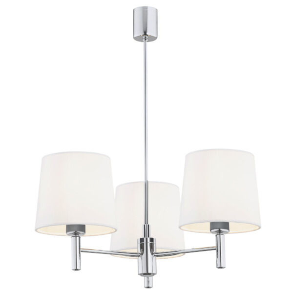 Żyrandol glamour chromowy BOLZANO PLUS 6114 białe abażury - Argon