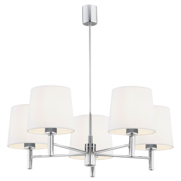 Żyrandol glamour chromowy BOLZANO PLUS 2110 białe abażury - Argon