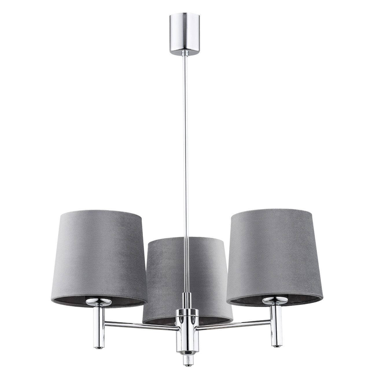 Żyrandol glamour chromowy BOLZANO PLUS 6107 szare abażury - Argon - obrazek 3