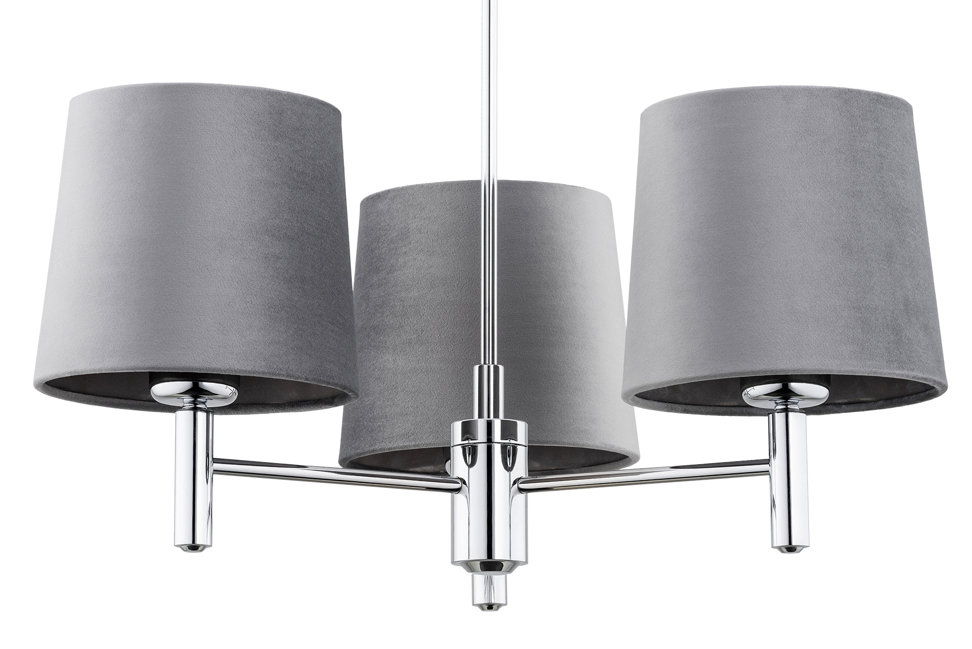 Żyrandol glamour chromowy BOLZANO PLUS 6107 szare abażury - Argon - obrazek 4