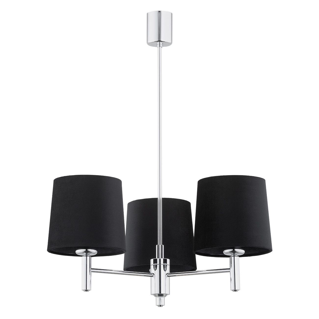 Żyrandol glamour chromowy BOLZANO PLUS 6108 czarne abażury - Argon - obrazek 3