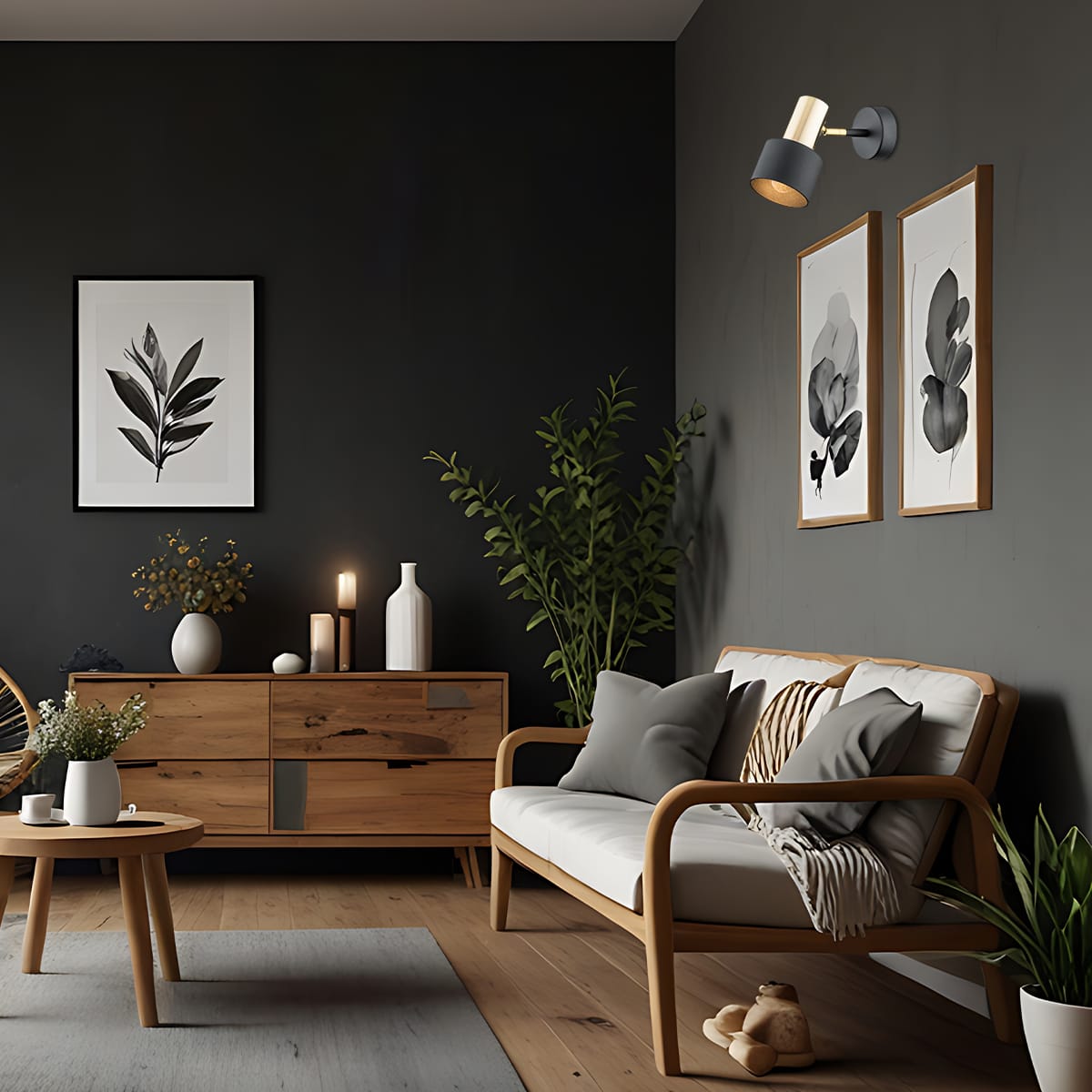 Kinkiet loft DORIA 4265 ścienna czarna złota - Argon - obrazek 2