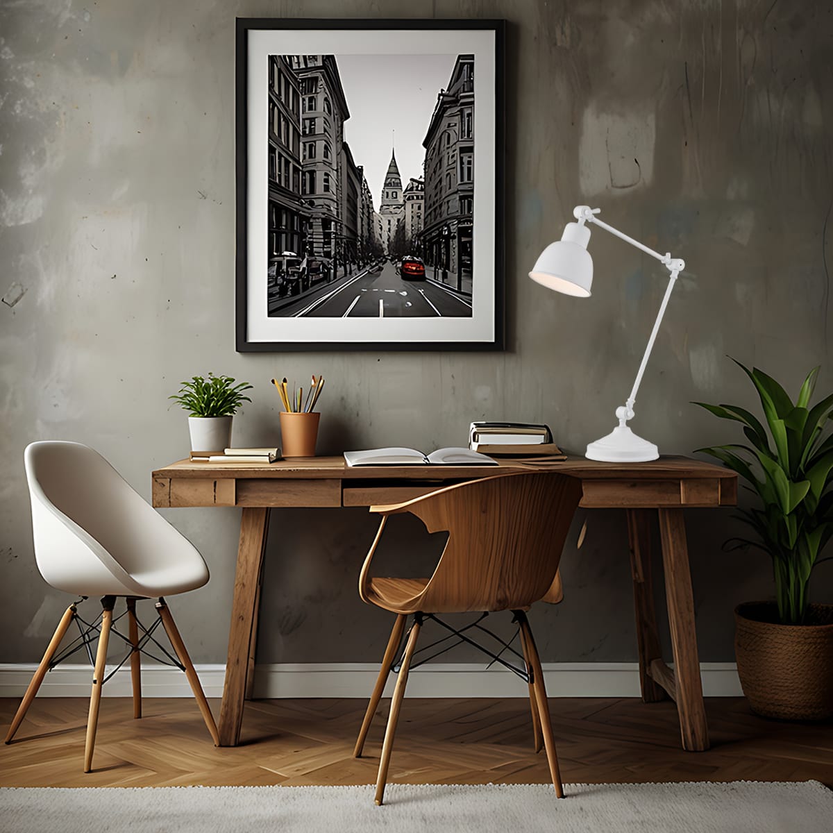 Lampa stołowa EUFRAT 3194 retro biała - Argon - obrazek 2