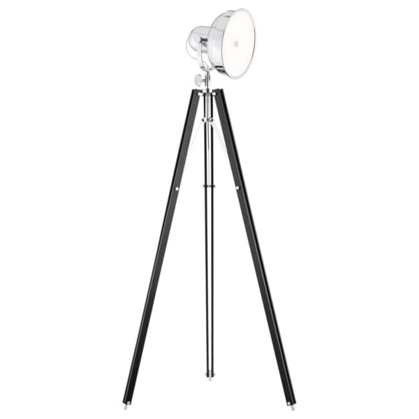 Lampa podłogowa FOTO NEW 3355 na trójnogu czarne drewno + chrom - Argon
