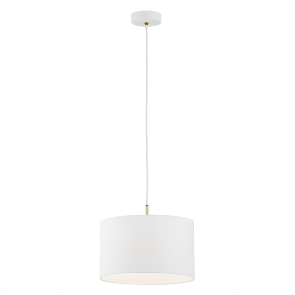 Lampa wisząca hotelowa KARIN 4343 biały abażur i złoto - Argon