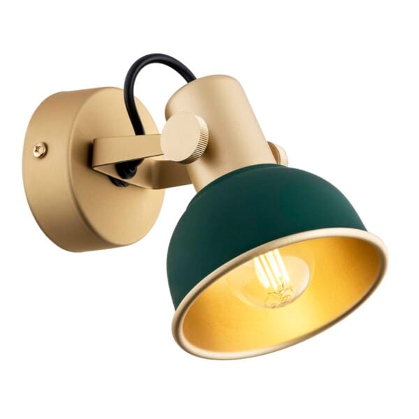 Lampa ścienna/sufitowa zieleń i złoto LENORA 8247 - Argon